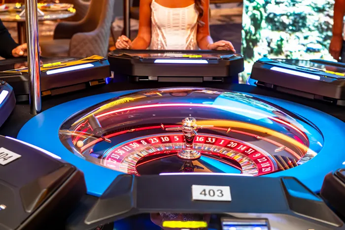 An electronic roulette terminal, close up